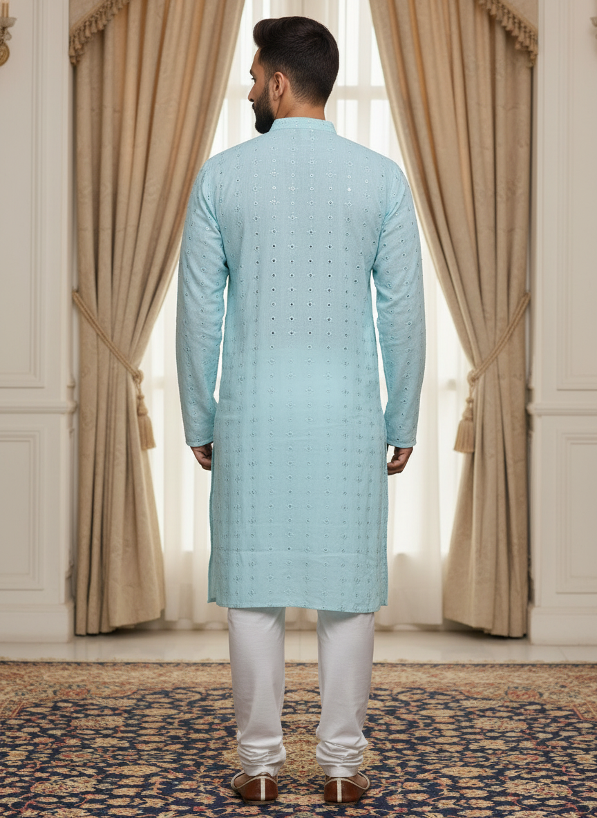 Purple Royal Kurta - Back View