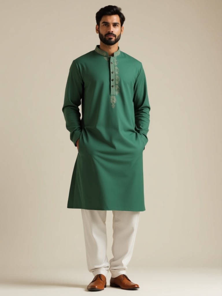 Royal Maroon Wedding Kurta - View 1
