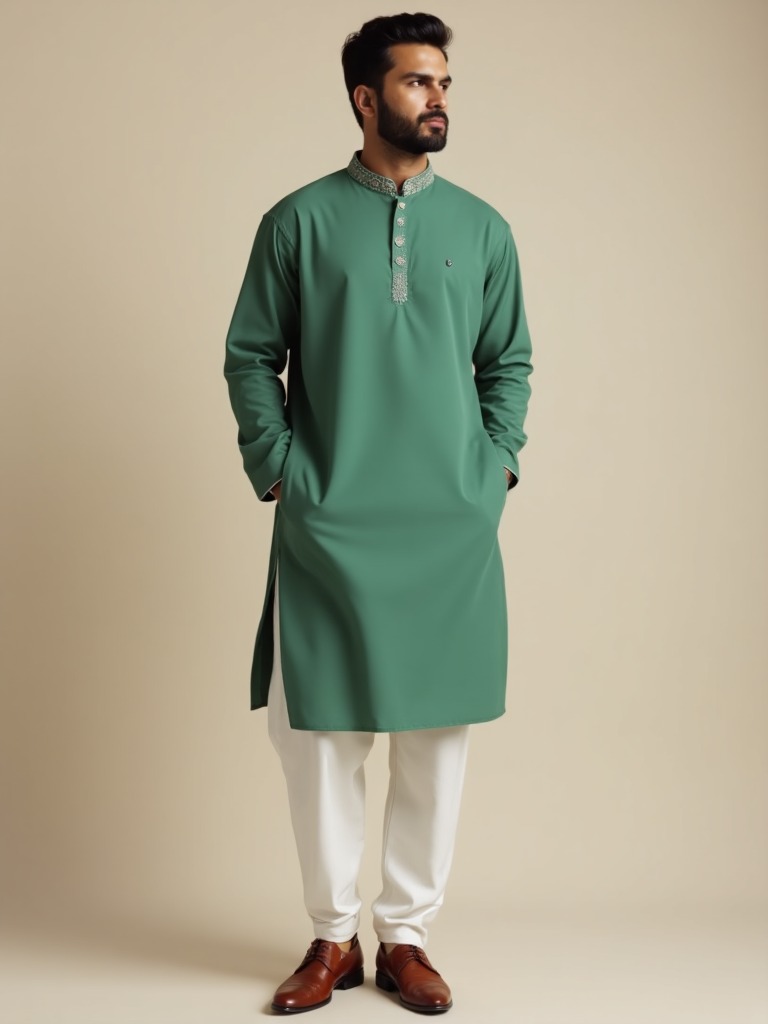 Royal Maroon Wedding Kurta - Side View