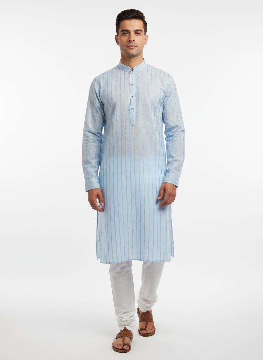 Cream Party Kurta - Side View
