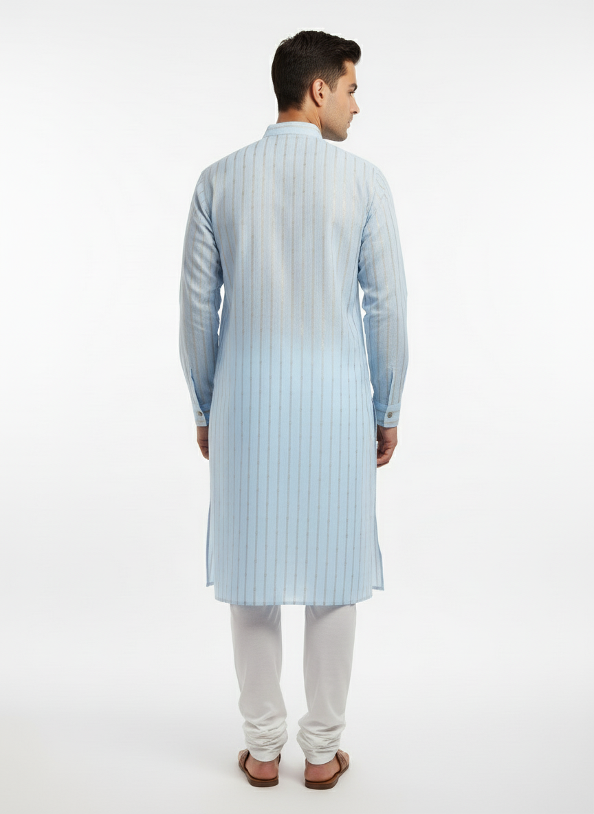 Cream Party Kurta - Back View