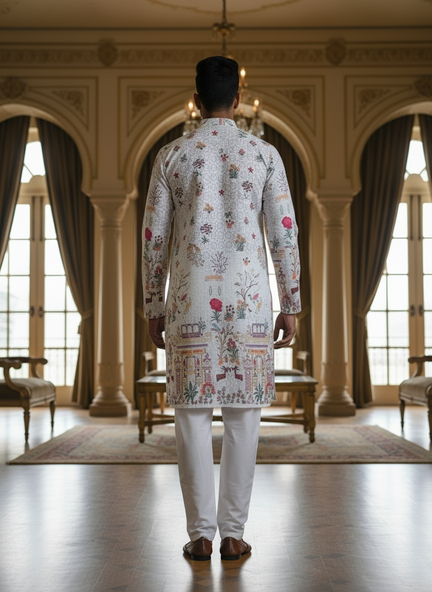 Classic White Kurta - Back View